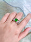 14K GOLD 2.10 CTW VIVID GREEN NATURAL EMERALD & DIAMOND RING