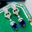 14K GOLD 2.65 CTW NATURAL SAPPHIRE & DIAMOND EARRINGS