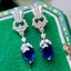 14K GOLD 2.65 CTW NATURAL SAPPHIRE & DIAMOND EARRINGS