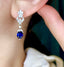 14K GOLD 2.65 CTW NATURAL SAPPHIRE & DIAMOND EARRINGS