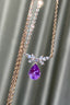 14K GOLD 1.16 CT NATURAL SAPPHIRE & SAPPHIRE NECKLACE