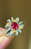 14K GOLD 1.30 CTW NATURAL RUBY & DIAMOND RING