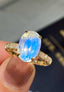 14K GOLD 4.91 CTW NATURAL MOONSTONE & DIAMOND RING