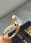 14K GOLD 4.91 CTW NATURAL MOONSTONE & DIAMOND RING