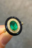 14K GOLD 1.78 CTW VIVID GREEN NATURAL EMERALD & DIAMOND RING