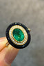 14K GOLD 1.78 CTW VIVID GREEN NATURAL EMERALD & DIAMOND RING