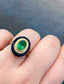 14K GOLD 1.78 CTW VIVID GREEN NATURAL EMERALD & DIAMOND RING