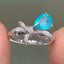 14K GOLD 0.85 CT NATURAL PARAIBA TOURMALINE & DIAMOND RING