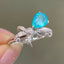 14K GOLD 0.85 CT NATURAL PARAIBA TOURMALINE & DIAMOND RING