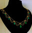 14K GOLD 4.5 CT VIVID GREEN NATURAL EMERALD NECKLACE