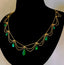 14K GOLD 4.5 CT VIVID GREEN NATURAL EMERALD NECKLACE