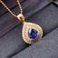 14K GOLD 1.75 CTW NATURAL SAPPHIRE & DIAMOND PENDANT