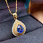 14K GOLD 1.75 CTW NATURAL SAPPHIRE & DIAMOND PENDANT