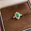 14K GOLD 0.83 CTW VIVID GREEN NATURAL EMERALD & DIAMOND RING