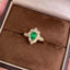 14K GOLD 0.83 CTW VIVID GREEN NATURAL EMERALD & DIAMOND RING