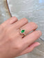 14K GOLD 0.83 CTW VIVID GREEN NATURAL EMERALD & DIAMOND RING