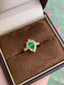 14K GOLD 0.83 CTW VIVID GREEN NATURAL EMERALD & DIAMOND RING