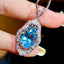 14K GOLD 5.97 CTW NATURAL AQUAMARINE & DIAMOND PENDANT