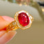 14K GOLD 2.2 CT NATURAL RUBY & DIAMOND RING