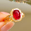 14K GOLD 2.2 CT NATURAL RUBY & DIAMOND RING