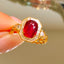 14K GOLD 2.2 CT NATURAL RUBY & DIAMOND RING