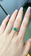 14K GOLD 1.45 CTW VIVID GREEN NATURAL EMERALD & DIAMOND RING