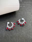 14K GOLD 2.3 CTW VIVID RED NATURAL RUBY & DIAMOND EARRINGS