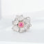 GIA CERTIFIED 14K GOLD 1.88 CTW NATURAL PINK DIAMOND & DIAMOND & FLOWERS RING