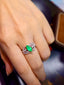 14K GOLD 1.32 CTW VIVID GREEN NATURAL EMERALD & DIAMOND RING