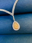 14K GOLD 3.22 CTW NATURAL YELLOW DIAMOND & DIAMOND NECKLACE