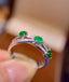 14K GOLD 1.05 CTW VIVID GREEN NATURAL EMERALD & DIAMOND RING