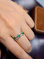 14K GOLD 1.05 CTW VIVID GREEN NATURAL EMERALD & DIAMOND RING