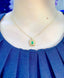 14K GOLD 0.38 CTW VIVID GREEN NATURAL EMERALD & DIAMOND PENDANT