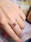 14K GOLD 1.08 CTW NATURAL PADPARADSCHA SAPPHIRE & DIAMOND RING