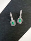 14K GOLD 2.17 CTW VIVID GREEN NATURAL EMERALD & DIAMOND EARRINGS