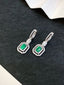 14K GOLD 2.17 CTW VIVID GREEN NATURAL EMERALD & DIAMOND EARRINGS