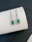 14K GOLD 2.17 CTW VIVID GREEN NATURAL EMERALD & DIAMOND EARRINGS