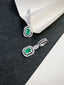 14K GOLD 2.17 CTW VIVID GREEN NATURAL EMERALD & DIAMOND EARRINGS