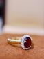 14K GOLD 1.13 CTW VIVID RED NATURAL RUBY & DIAMOND RING