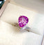 14K GOLD 6.5 CT NATURAL KUNZITE & DIAMOND RING