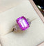 14K GOLD 11.5 CT NATURAL KUNZITE & SAPPHIRE RING