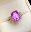 14K GOLD 11.5 CT NATURAL KUNZITE & SAPPHIRE RING