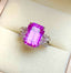 14K GOLD 11.5 CT NATURAL KUNZITE & SAPPHIRE RING