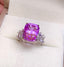 14K GOLD 11.5 CT NATURAL KUNZITE & SAPPHIRE RING