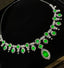 14K GOLD 17.8 CT VIVID GREEN NATURAL EMERALD NECKLACE