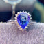 14K GOLD 3.5 CT NATURAL TANZANITE & DIAMOND RING