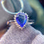 14K GOLD 3.5 CT NATURAL TANZANITE & DIAMOND RING