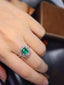 14K GOLD 2.09 CTW VIVID GREEN NATURAL EMERALD & DIAMOND RING