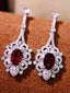 14K GOLD 3.07 CTW NATURAL RUBY & DIAMOND EARRINGS