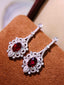 14K GOLD 3.07 CTW NATURAL RUBY & DIAMOND EARRINGS